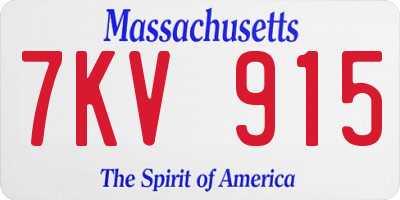 MA license plate 7KV915