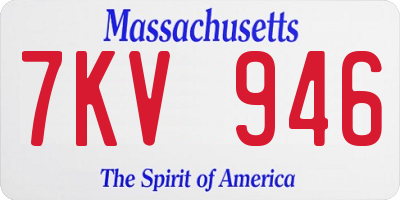 MA license plate 7KV946