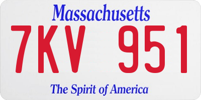 MA license plate 7KV951