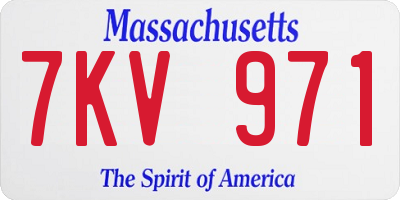 MA license plate 7KV971