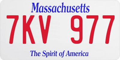 MA license plate 7KV977