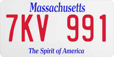 MA license plate 7KV991