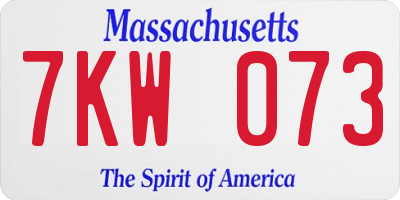 MA license plate 7KW073