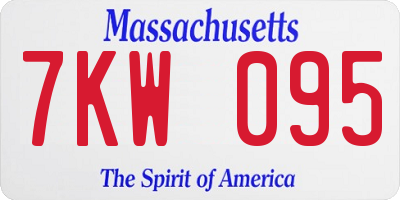 MA license plate 7KW095