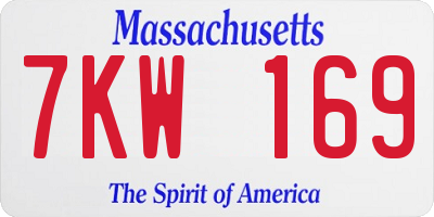 MA license plate 7KW169