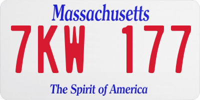 MA license plate 7KW177