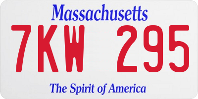 MA license plate 7KW295