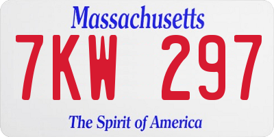 MA license plate 7KW297