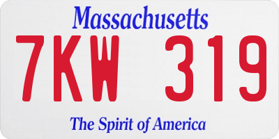 MA license plate 7KW319