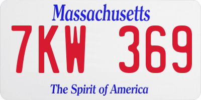 MA license plate 7KW369