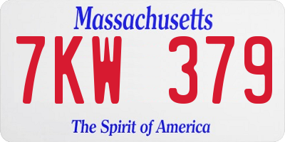 MA license plate 7KW379