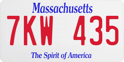 MA license plate 7KW435