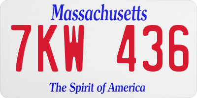 MA license plate 7KW436