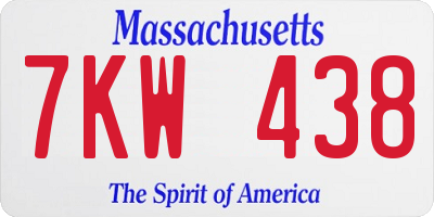 MA license plate 7KW438
