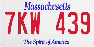 MA license plate 7KW439