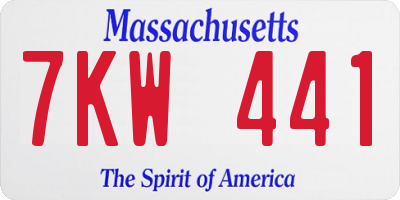 MA license plate 7KW441