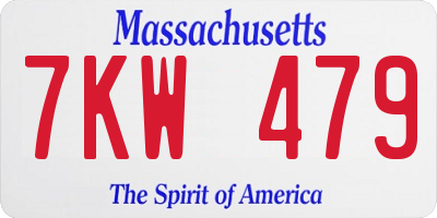 MA license plate 7KW479