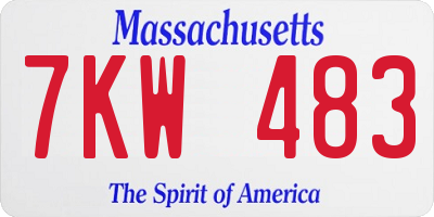 MA license plate 7KW483