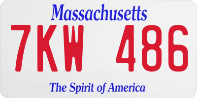 MA license plate 7KW486