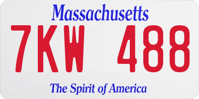 MA license plate 7KW488