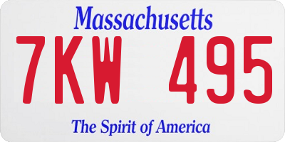MA license plate 7KW495