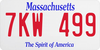 MA license plate 7KW499