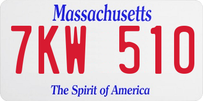 MA license plate 7KW510