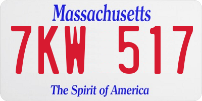MA license plate 7KW517