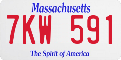 MA license plate 7KW591