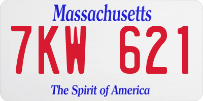 MA license plate 7KW621