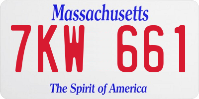 MA license plate 7KW661