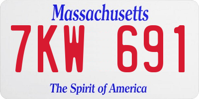 MA license plate 7KW691