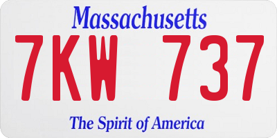 MA license plate 7KW737