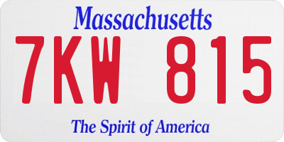 MA license plate 7KW815