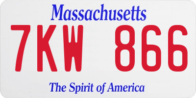MA license plate 7KW866