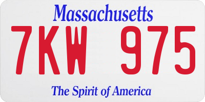 MA license plate 7KW975