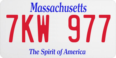 MA license plate 7KW977