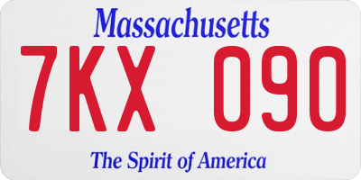MA license plate 7KX090