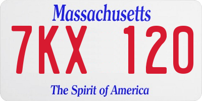 MA license plate 7KX120