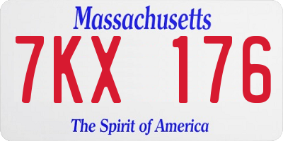 MA license plate 7KX176