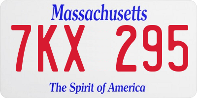 MA license plate 7KX295
