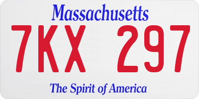 MA license plate 7KX297