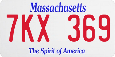 MA license plate 7KX369