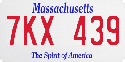 MA license plate 7KX439