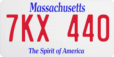 MA license plate 7KX440