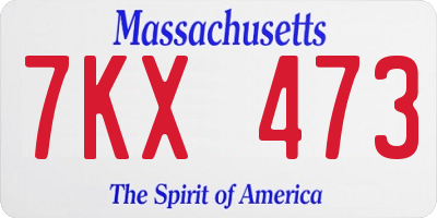 MA license plate 7KX473
