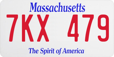 MA license plate 7KX479
