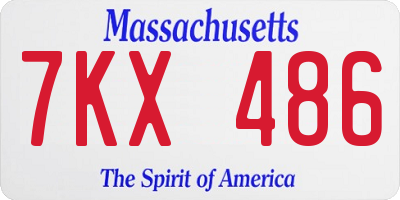 MA license plate 7KX486