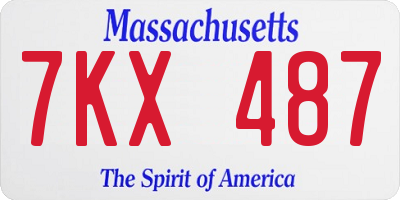 MA license plate 7KX487