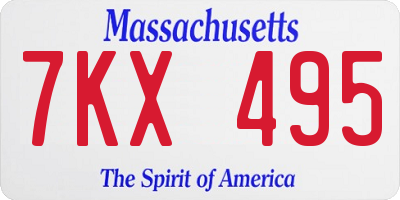 MA license plate 7KX495